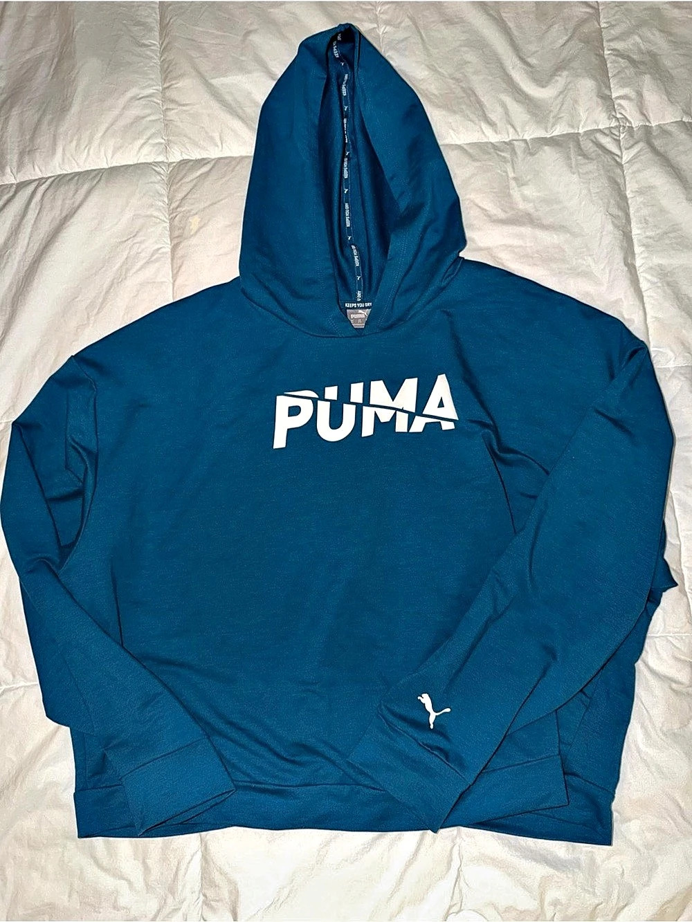 PUMA Woman’s Blue Crop Hoodie Size X-Large